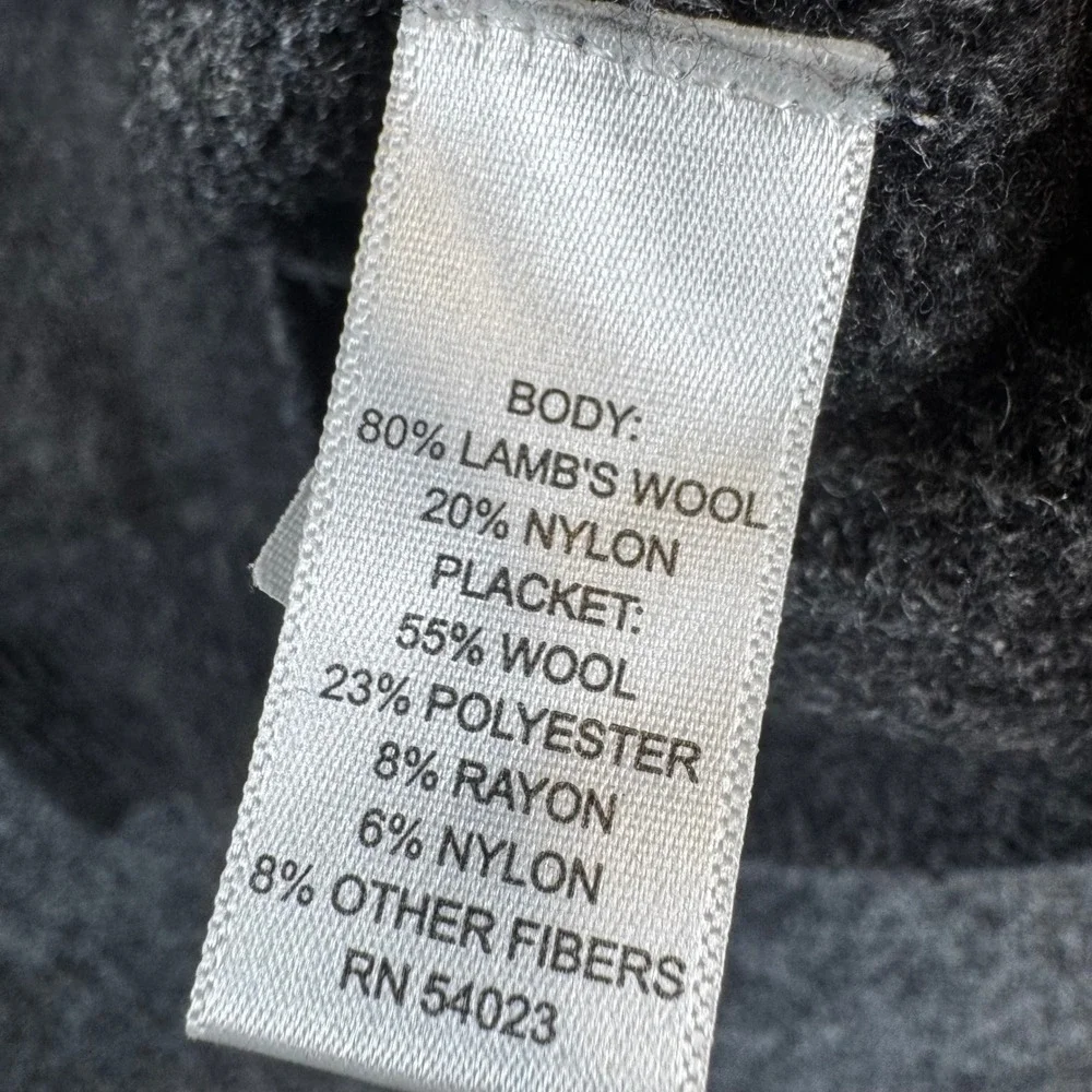 Banana Republic Mens Large Gray Lambs Wool Blend Shawl Zip Cardigan Sweater